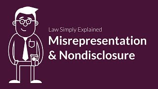 Misrepresentation and Nondisclosure  Contracts  Defenses amp Excuses [upl. by Devlin]