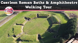 CAERLEON ROMAN BATHS amp AMPHITHEATRE WALES  Walking Tour  Pinned on Places [upl. by Nnayelhsa140]