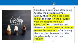 How to apply misrepresentation Liam cupcake scenario [upl. by Sigismond996]