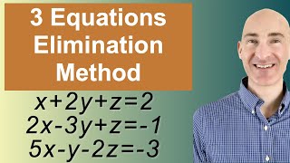 Solving Systems of 3 Equations Elimination [upl. by Leverick]