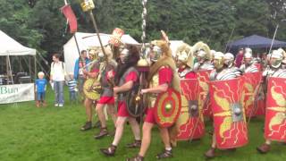 Roman Reenactment at the Amphitheatre in Caerleon Marching In [upl. by Sitra]