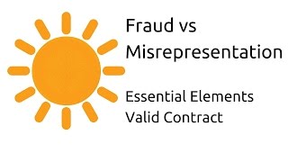 Fraud vs Misrepresentation  Other Essential Elements of a Valid Contract  CA CPT  CS amp CMA [upl. by Solotsopa]